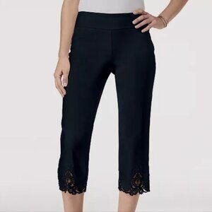 Charter Club black crochet-hem cropped capri pants